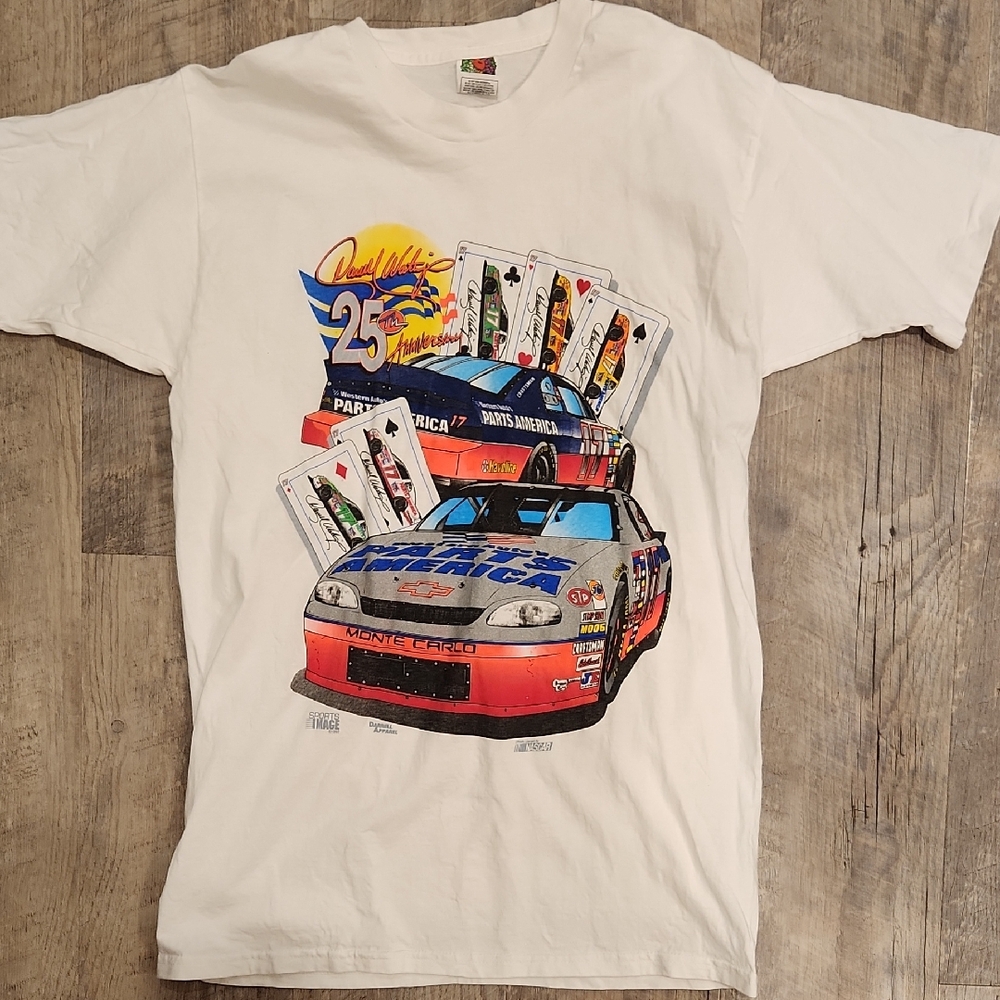 Fruit of the Loom White Racing Graphic Tee